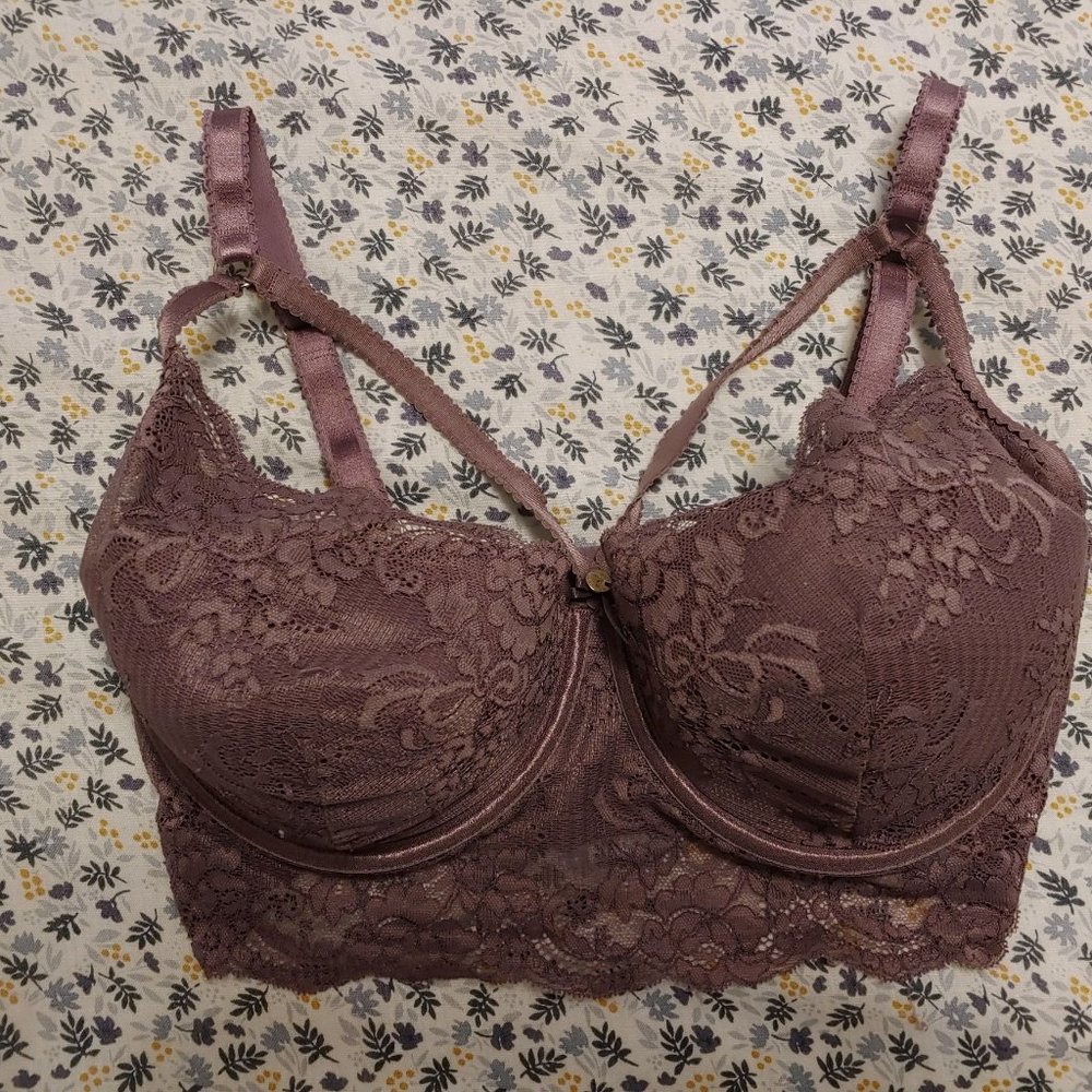 Boux Avenue Longline Bra in Dusty Purple- 34F